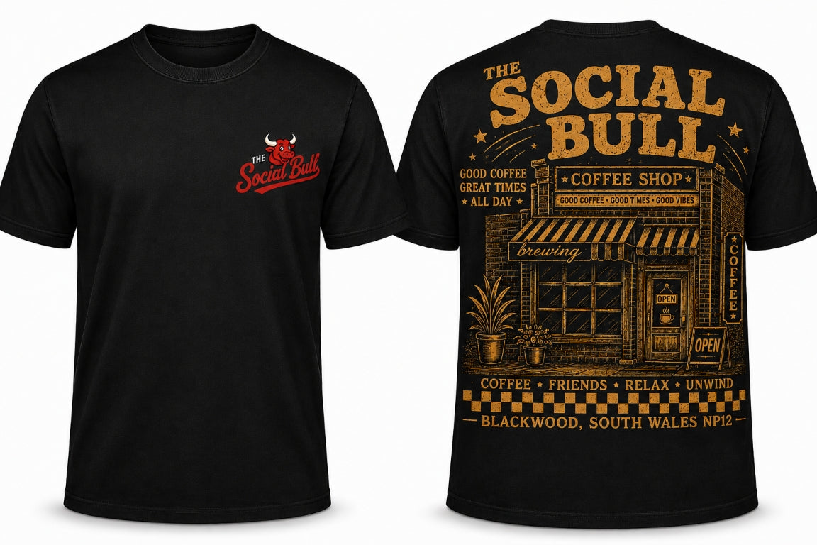 Social Bull Cotton T-Shirt - Coffee Shop - The Social Bull