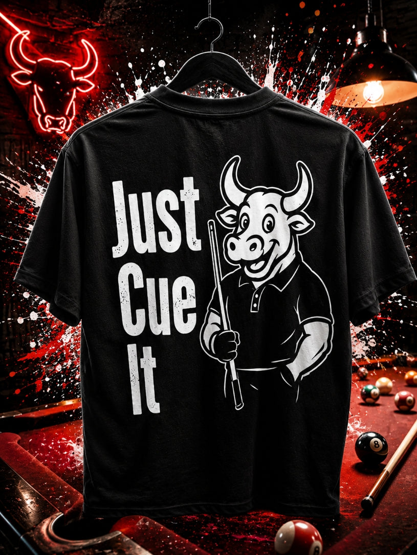 Social Bull Cotton T-Shirt - Just Cue It - Children £18 | Adults £22 - The Social Bull